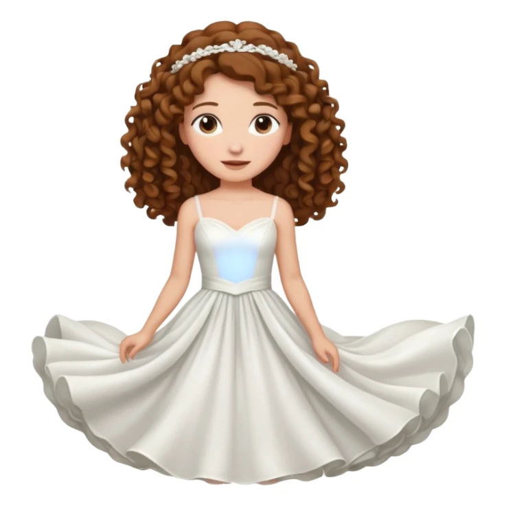 A bride with a curly brown hair sticker