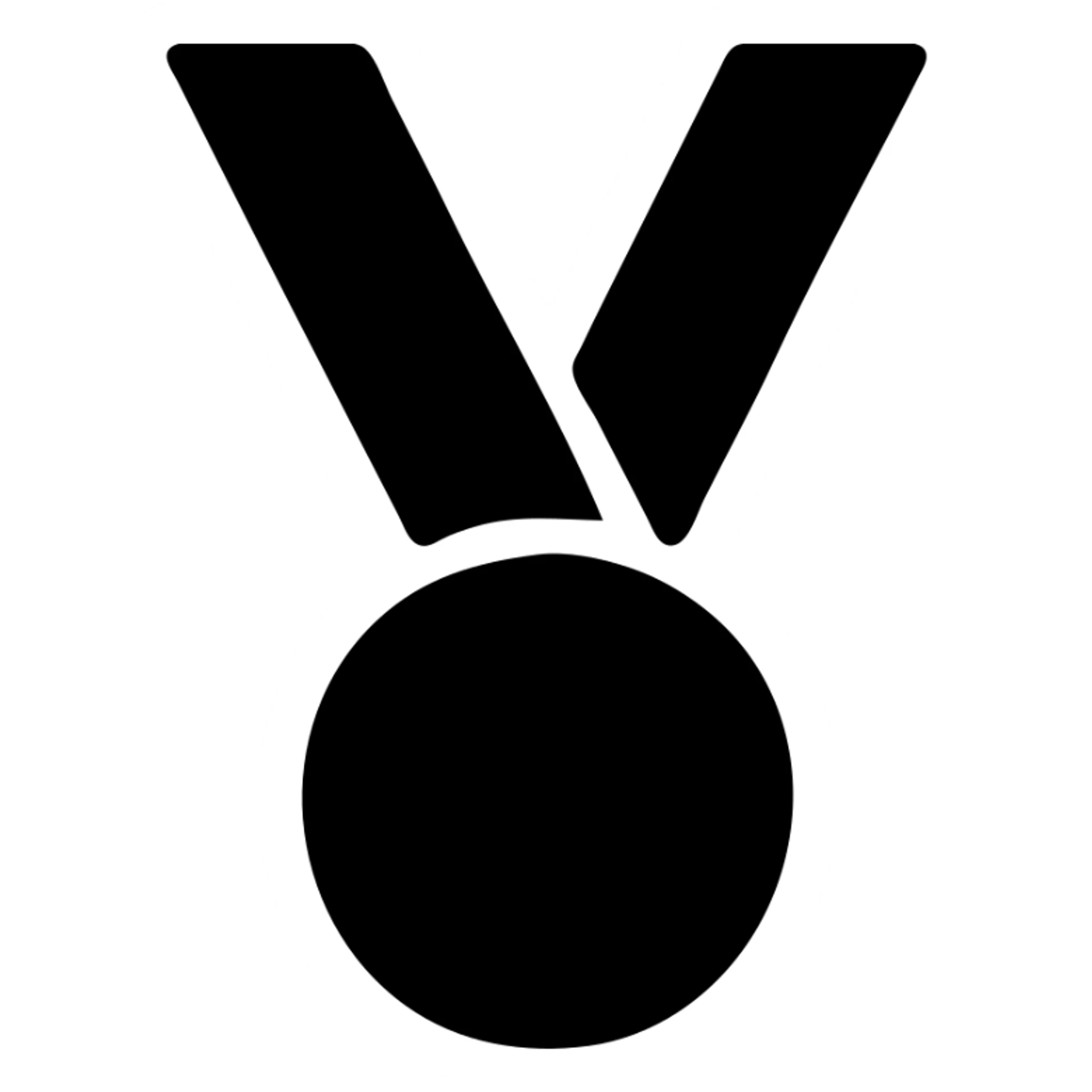 simple flat icon of a medal, minimal design sticker