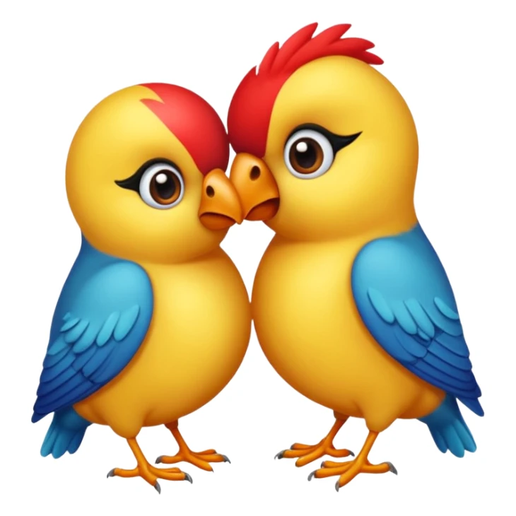 crea dos agapornis dándose un beso sticker