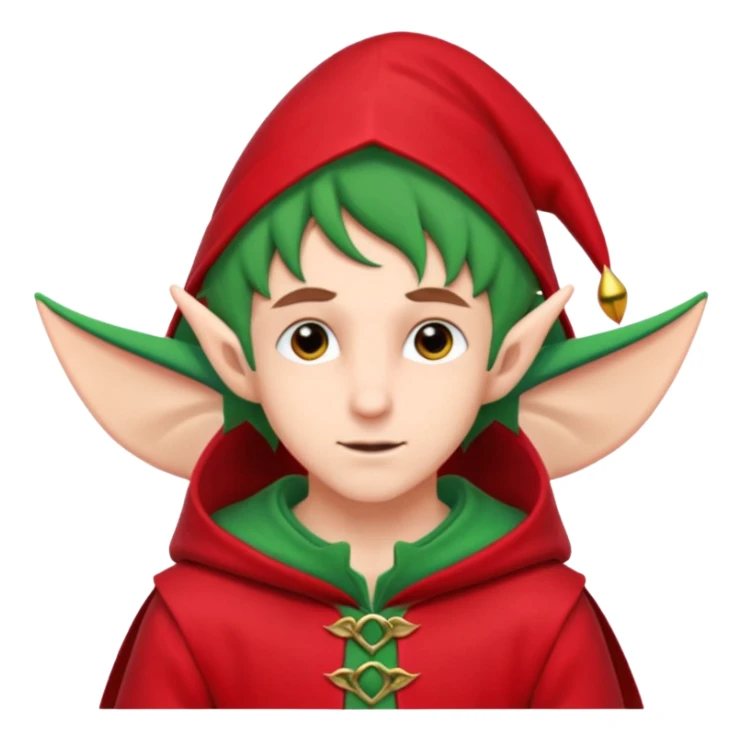 man with elf ears, wearing a red outfit sticker