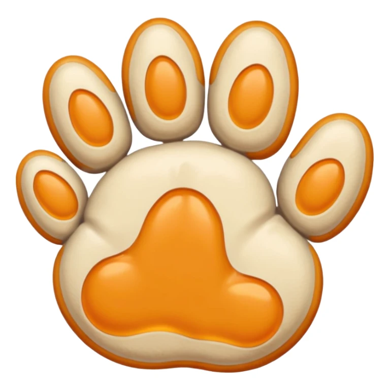 a very light pale pastel yellowy orange pawprint sticker
