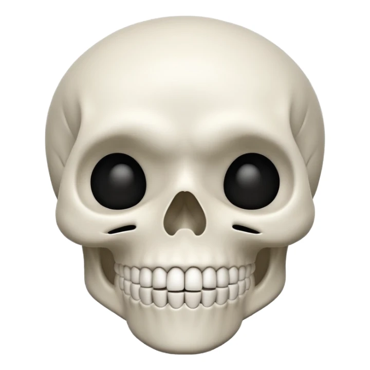 minimal skull emoji with a straight jaw and closed mouth, mewing expression sticker