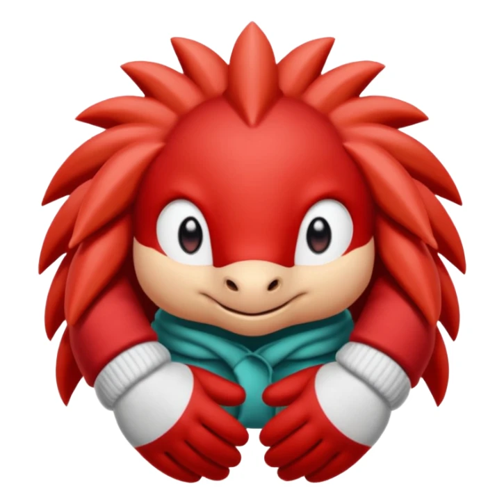knuckles a red animal with peach arms and white mittens that have no fingers , he’s a echidna with red eyes sticker
