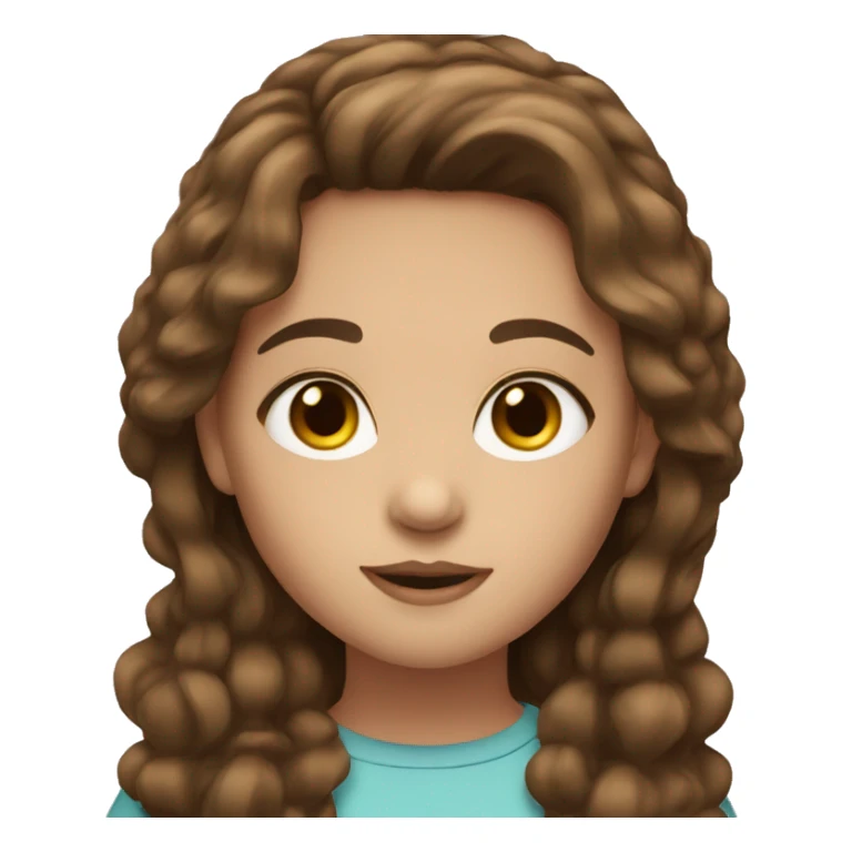 Twin girls brown hair and brown eyes sticker