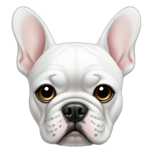 white frenchie bulldog with black dot on eye sticker