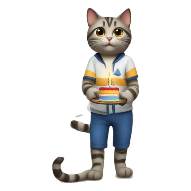 cat having a birthday party on a sailboat sticker