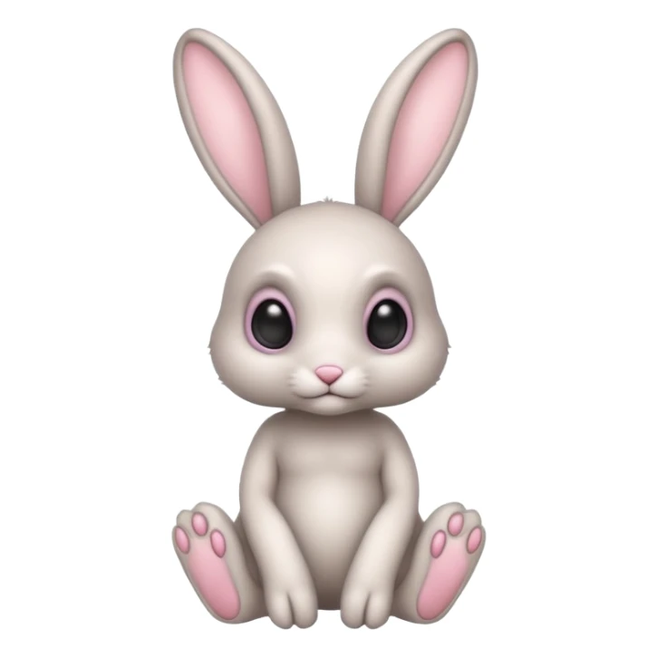 full body cute humanoid peacefull alien furry bunny with 6 legs and eye stalks sticker