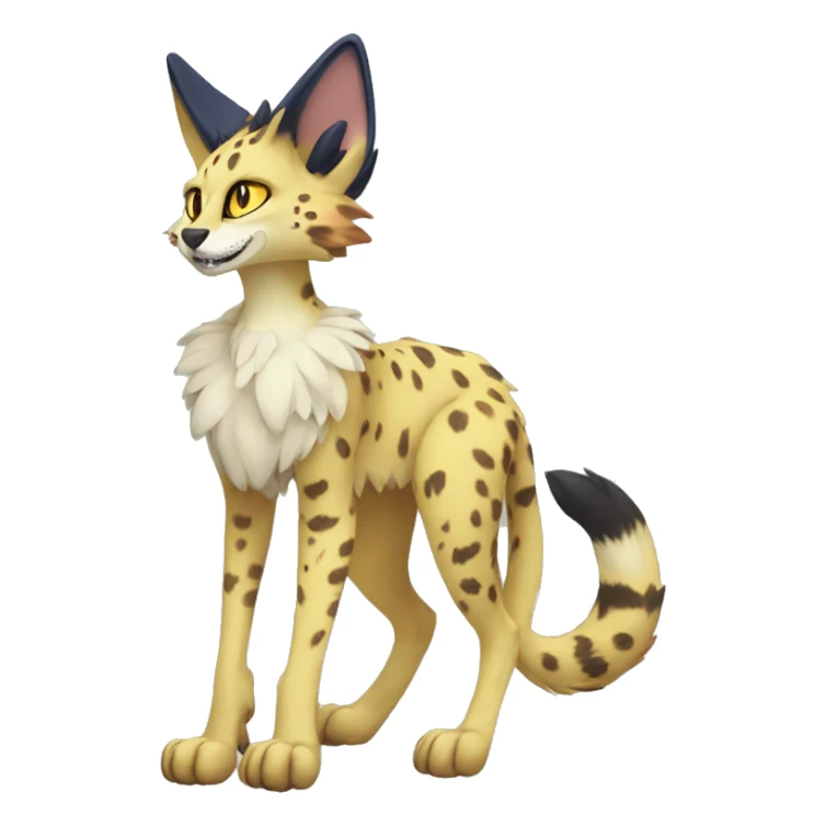 Anthro Epic Beautiful Handsome Pretty Colorful Sergal-Serval-Vernid full body sticker
