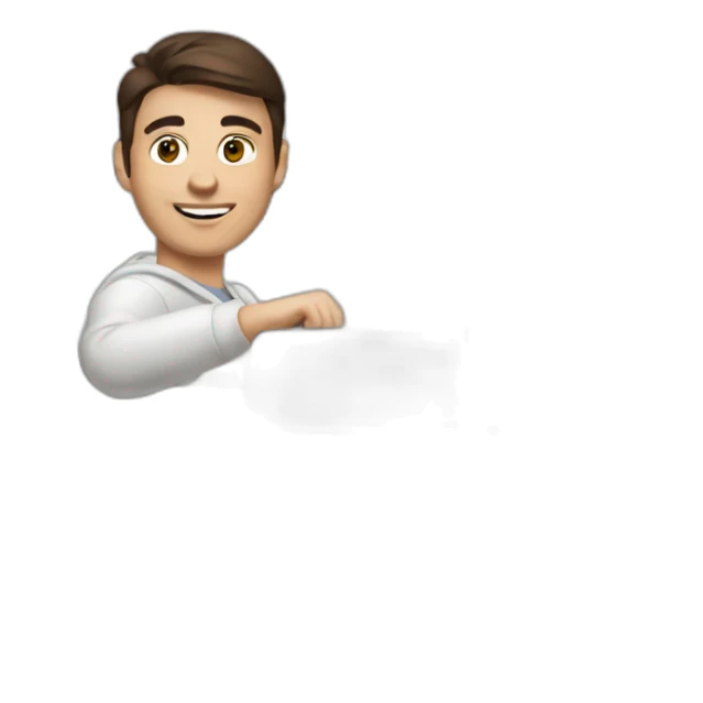 Brunette male driving a Hyundai white car  sticker