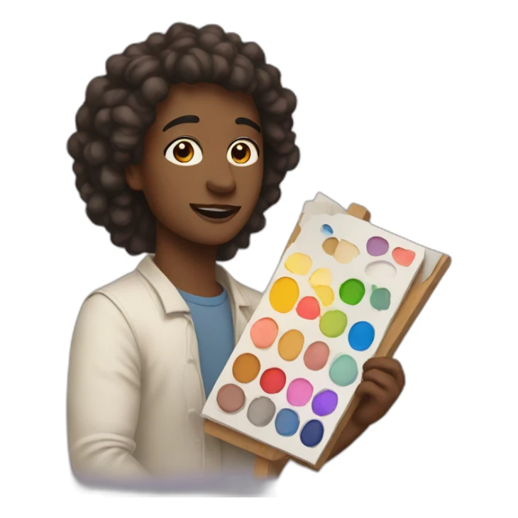 artist with color palette  sticker