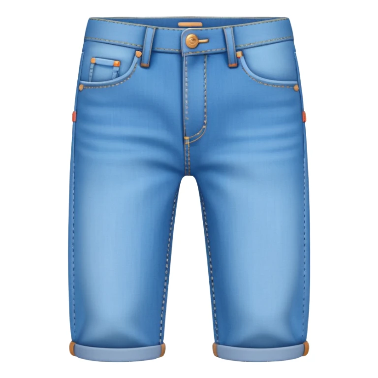 A 3D cartoon sky-blue  jeans with pockets and stitching details, casual slim fit, clean isolated background, Memoji-style. sticker