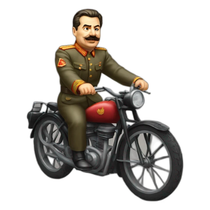 stalin sitting on a bike sticker