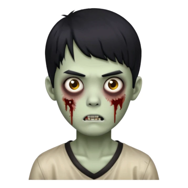 zombie boy com franja coreana e cabelo meio longo atrás  sticker