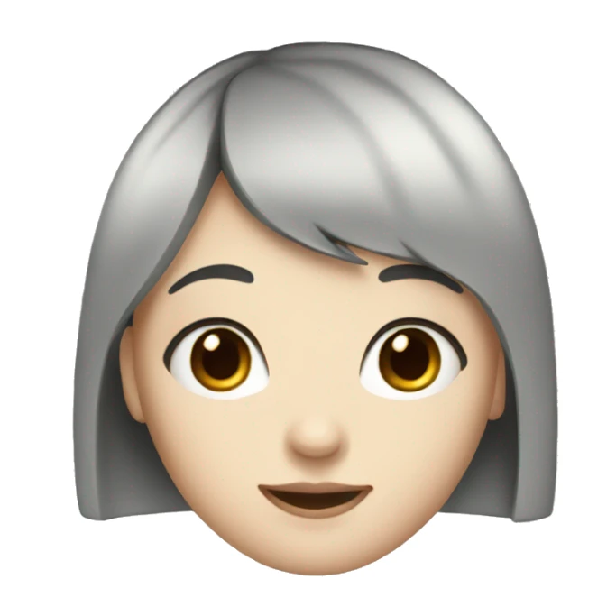 pale girl with black hair and bangs sticker