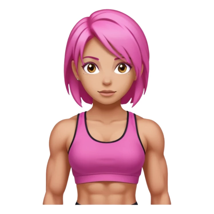 gym girl with pink hair sticker