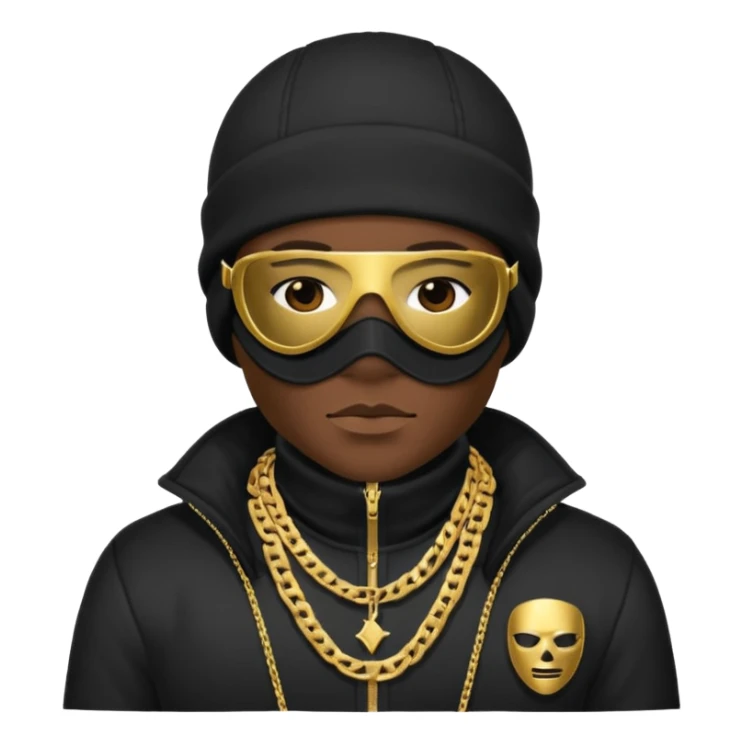 African American gangster mafia with a ski mask sticker