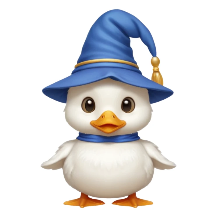white baby duck with wizard hat
 sticker