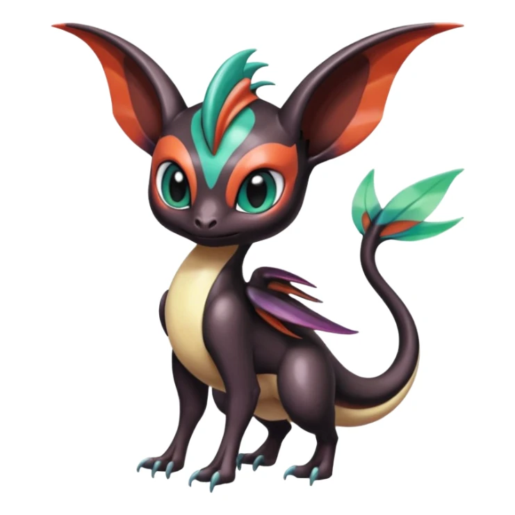 Shiny Cute Realistic Exotic Colorful Meloetta-Noivern-Toothless-Fakémon-creature-hybrid sticker