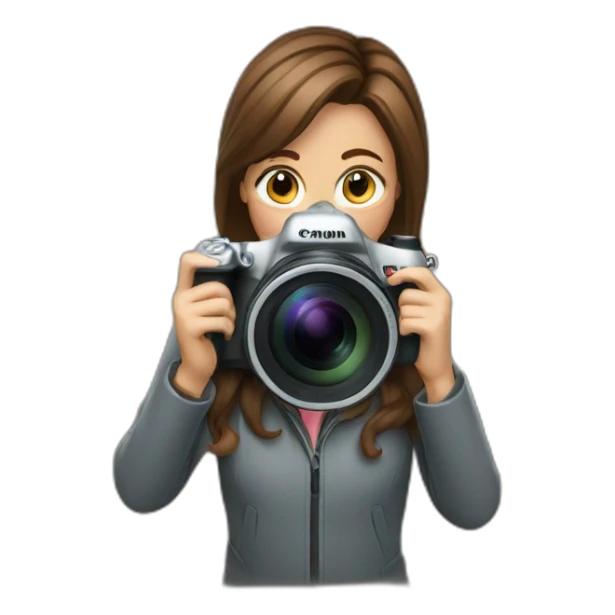 A woman taking a picture with canon camera  sticker