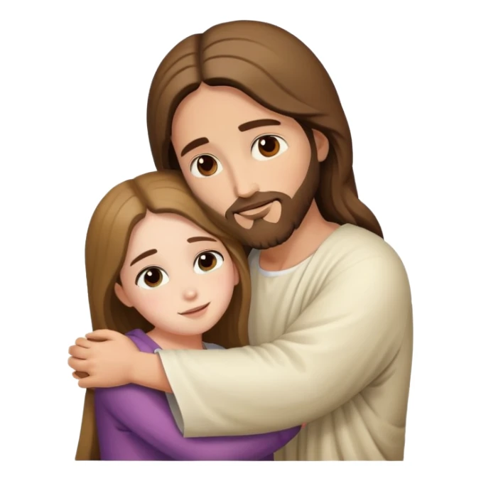 Jesus hugs a girl sticker