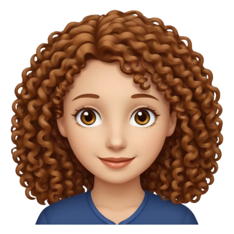 Branca cabelos cacheados castanhos claros olhos castanhos claros simpática e meiga sticker