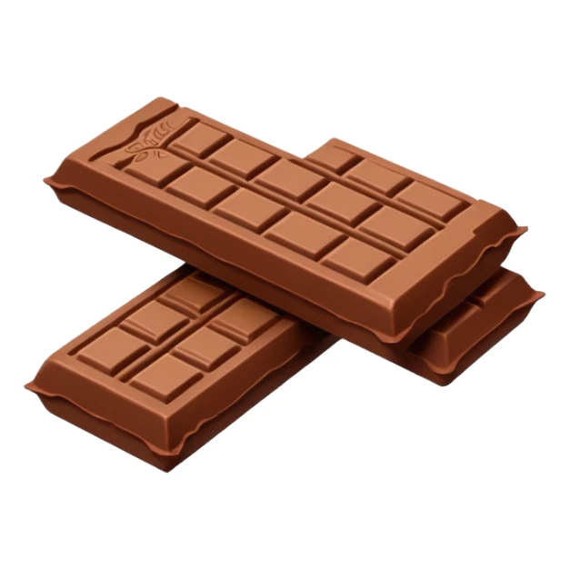 Illustrate a KitKat bar unwrapped, showing four chocolate fingers side by side. sticker