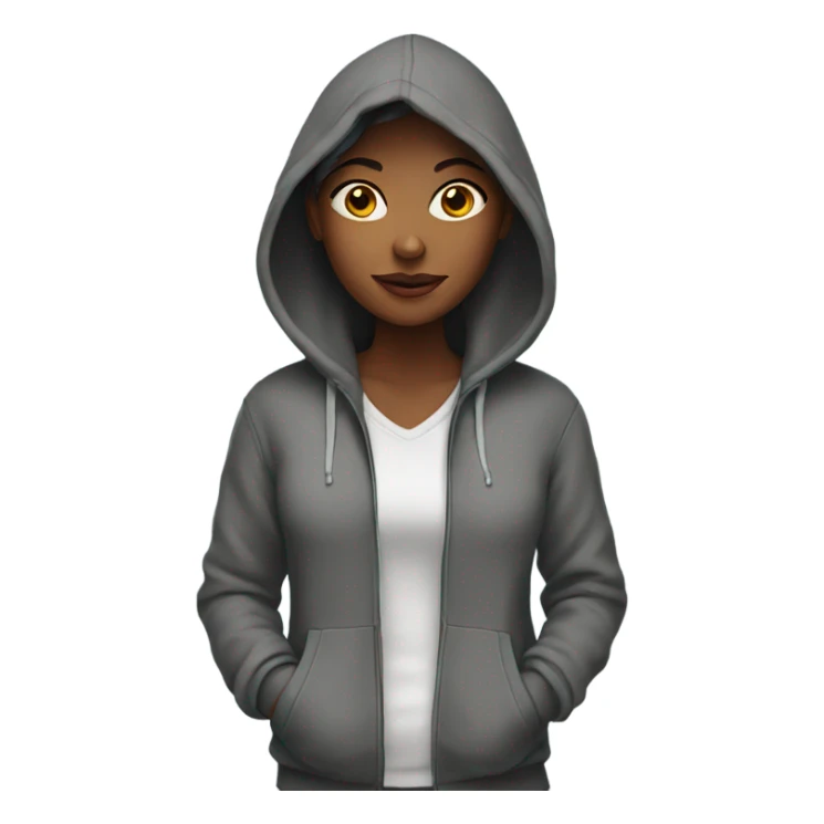 Woman in hoodie sticker