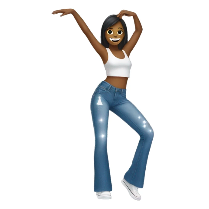Dancer with sparkles and low rise flare jeans sticker