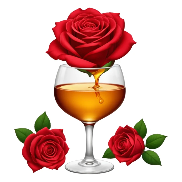 Red roses and liquor sticker