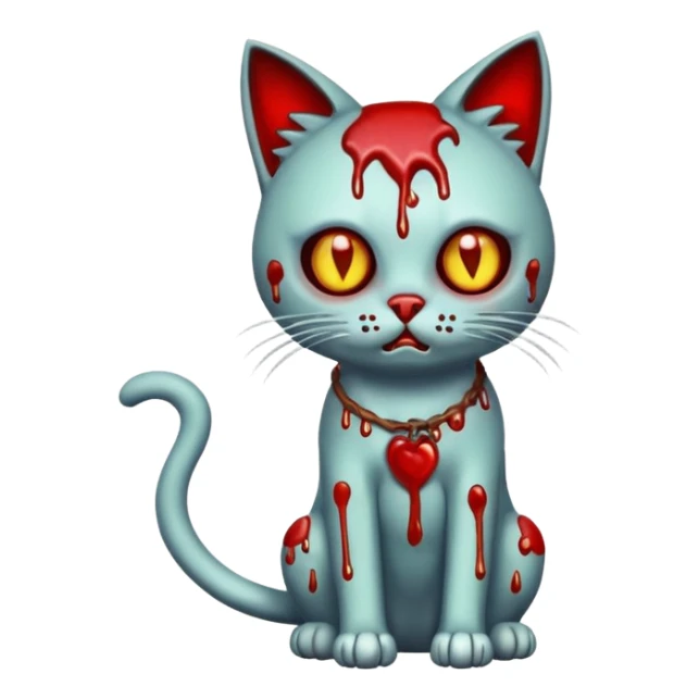 bloody zombie cat full body sticker