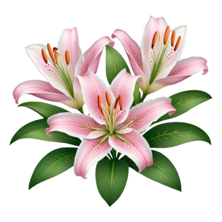 Pink and white lilies sticker