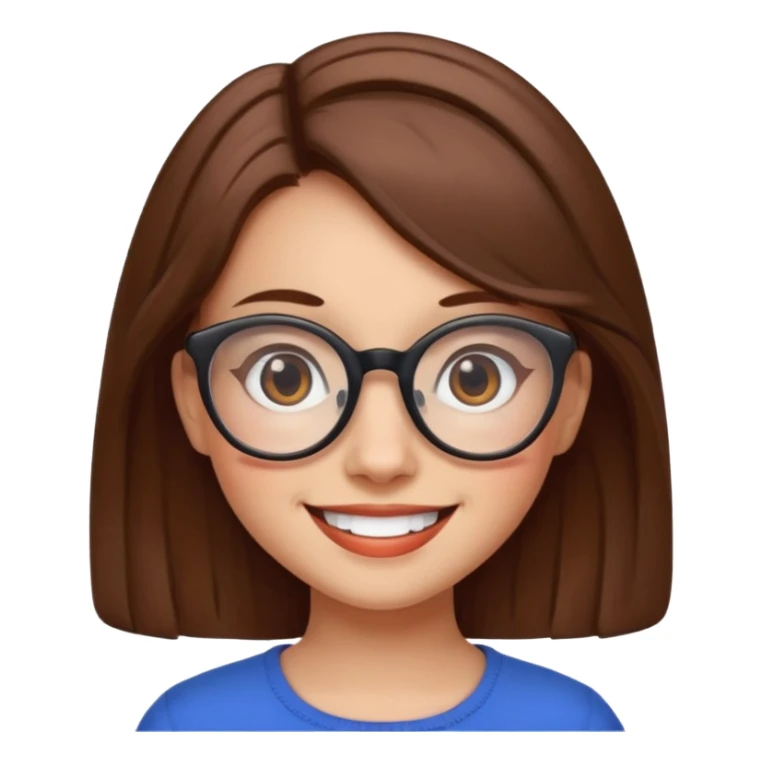 big spects with girl smile sticker