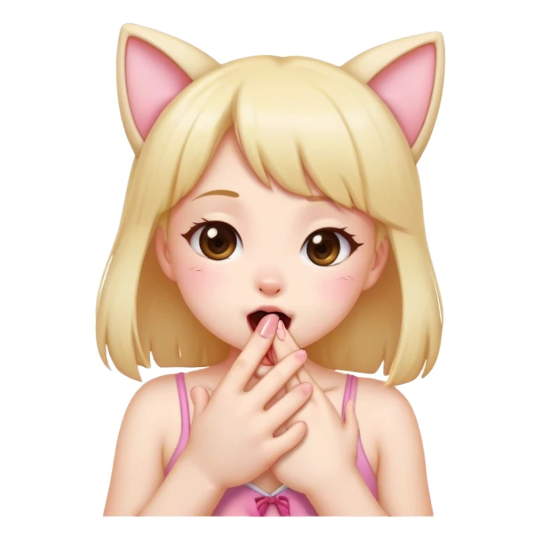 Kawaii girl paw lick sticker