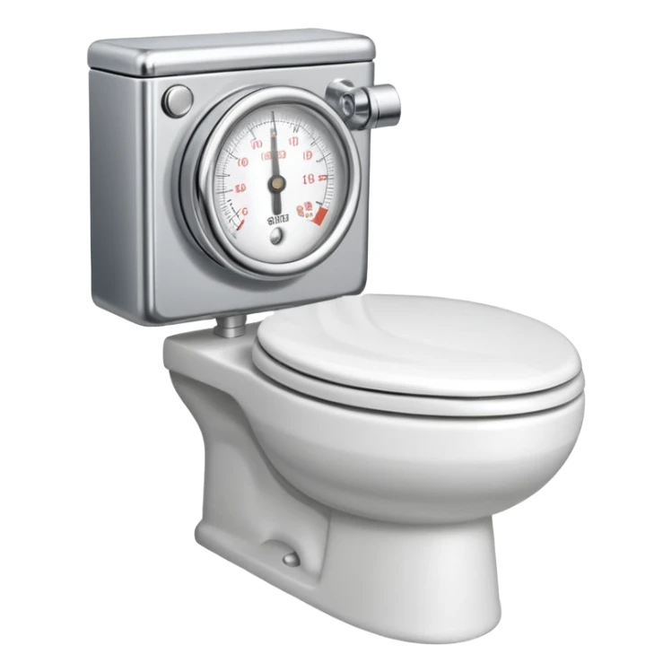 toilet with big pressure gauge sticker