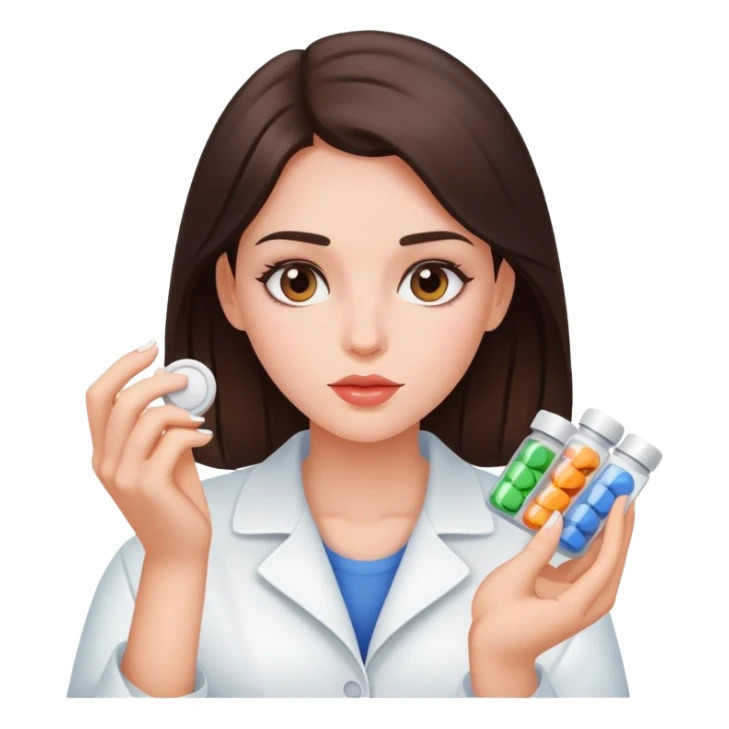 Beautiful brunette girl taking pills  sticker