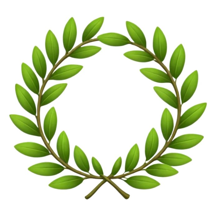 A stylized laurel wreath with thicker, cartoon-like leaves. sticker
