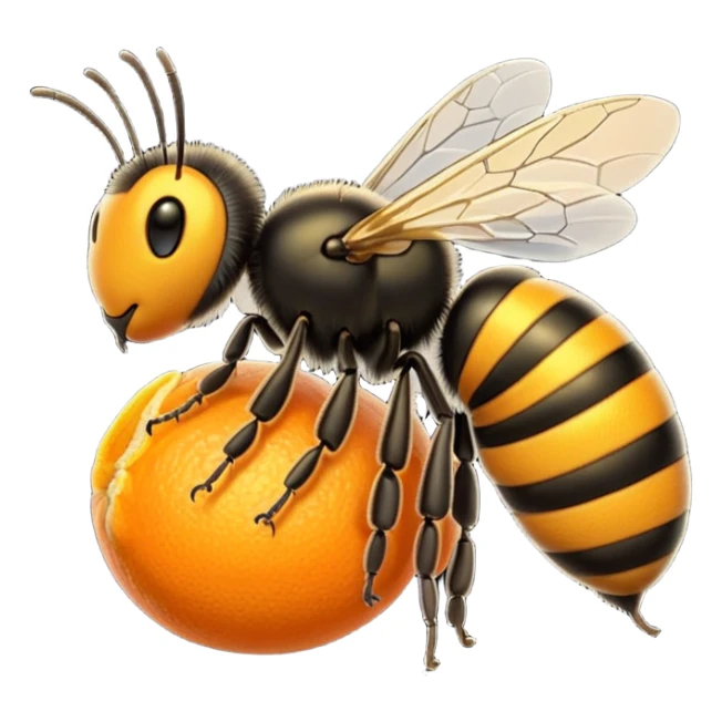 Lebah dadanya warna orange dan ekornya warna hitam  sticker
