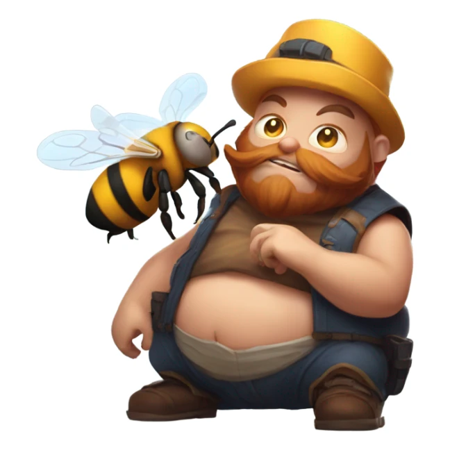 gragas from league of legends holding a bee sticker