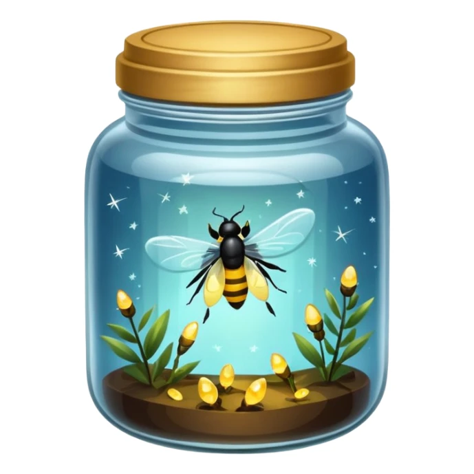 crystal jar full of fireflies sticker