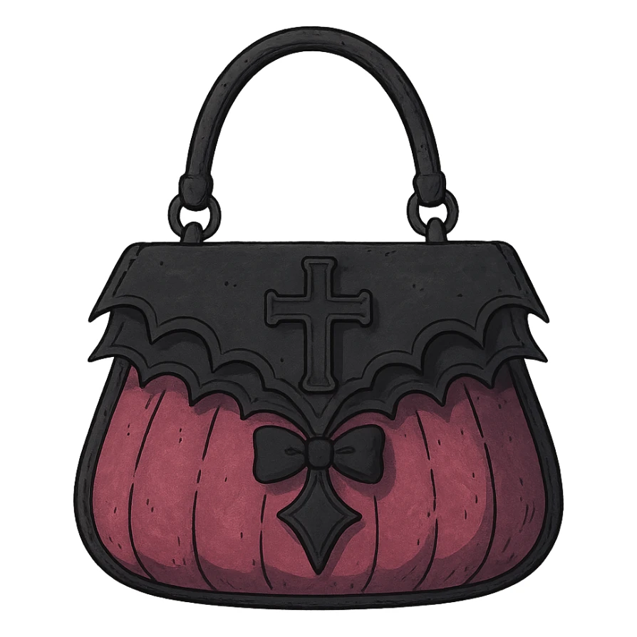 pink and black gothic purse sticker