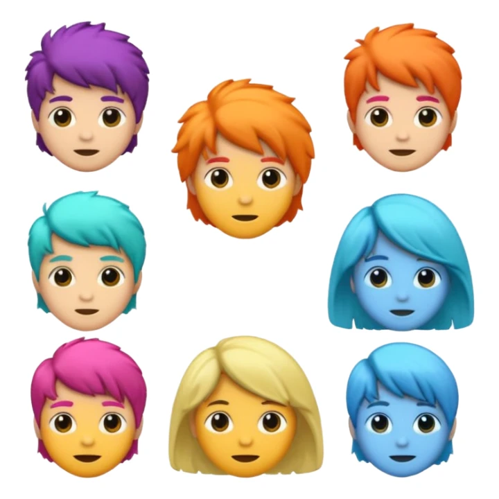 cabeza con pelo con diferentes colores sticker