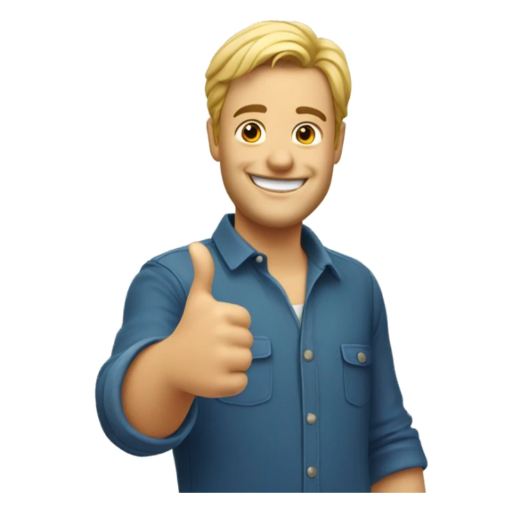 Smiling French man showing thumbs up  sticker