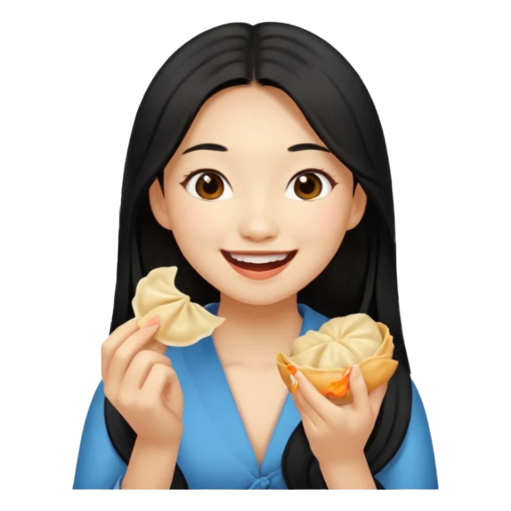 dumpling ginger woman long hair sticker