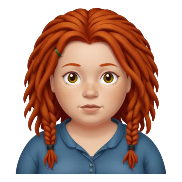 fat redhead woman with dreadlocked hair sticker