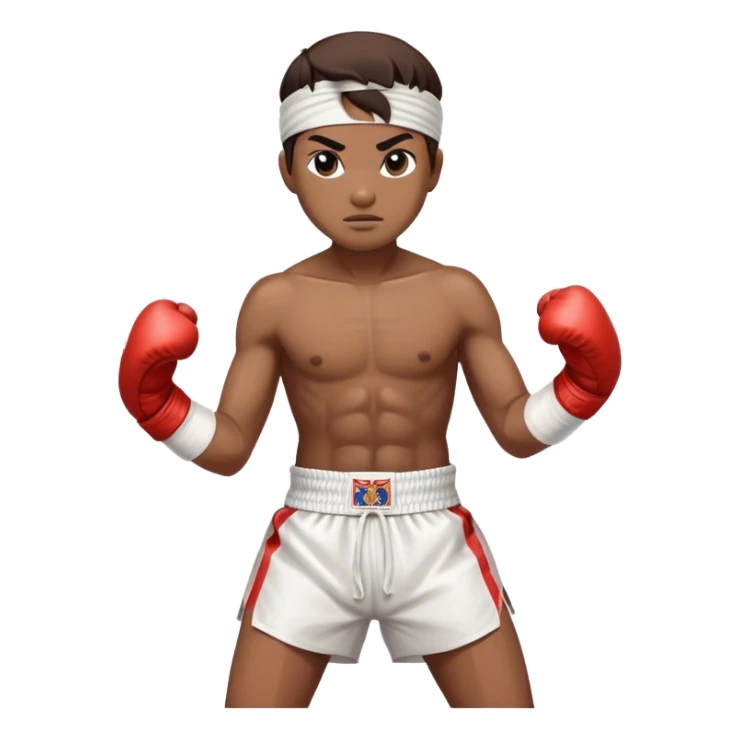 ​Cinematic Realistic Traditional Muay Thai Fighter, depicted in authentic attire featuring white bandaged gloves wrapped around his fists, a traditional headband tied neatly, and classic Muay Thai shorts, captured in a dynamic fighting stance under dramatic, high-energy lighting that highlights the raw power and elegance of the art, sticker