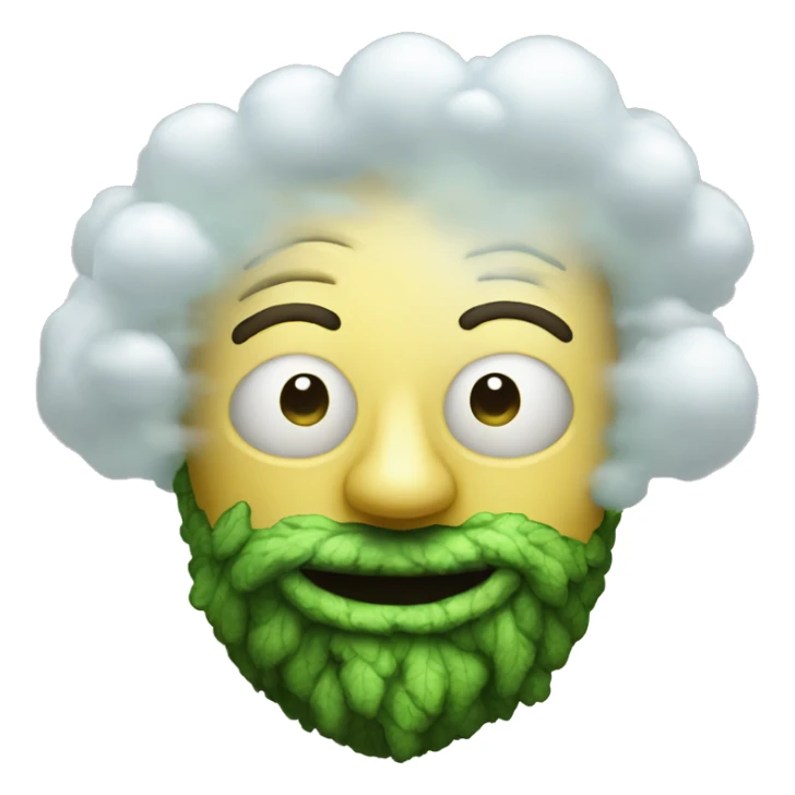 420 Person beakerbong face portrait beakerbong clouds sticker