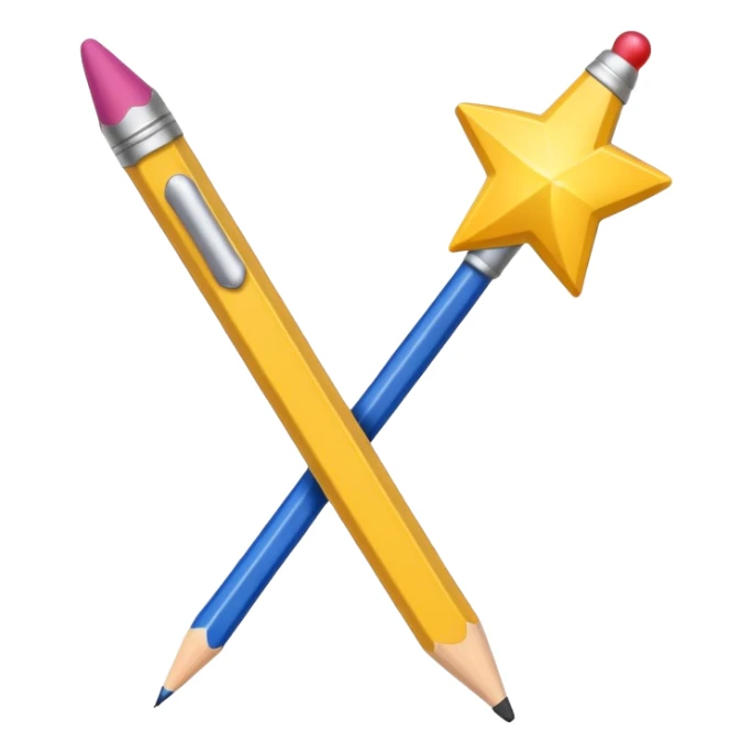 Crayon de papier baguette magique  sticker