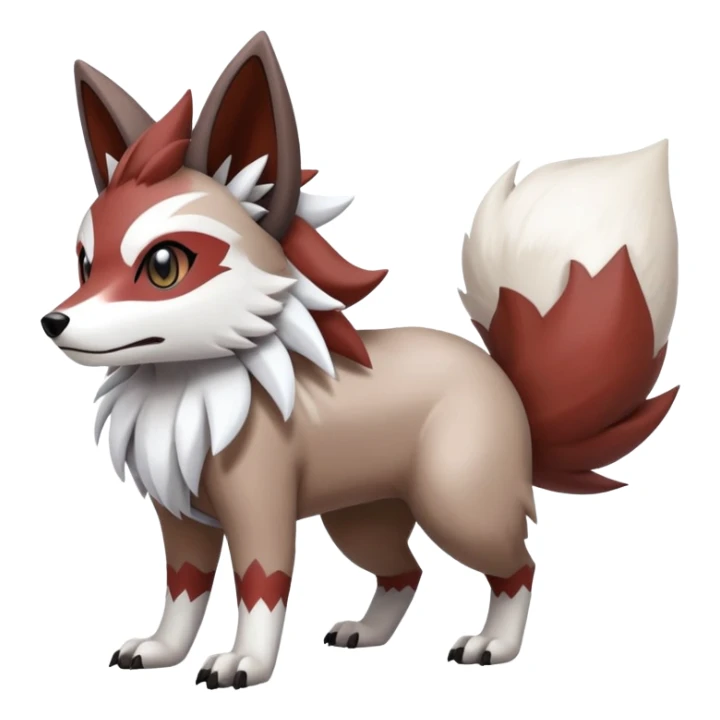 zigzagoon-Lycanroc-linoone-furret-Fakémon-hybrid-creature (full body)  sticker