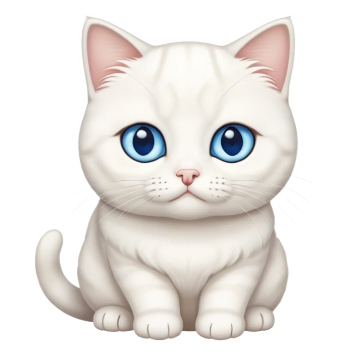 Scottish white fold cat blue eyes sticker