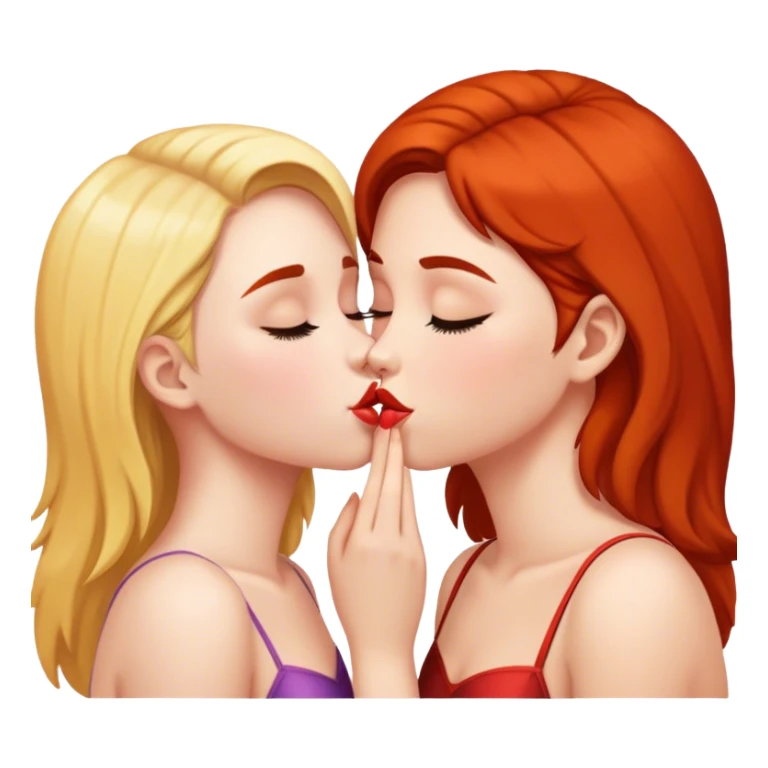 Two girls kissing sticker
